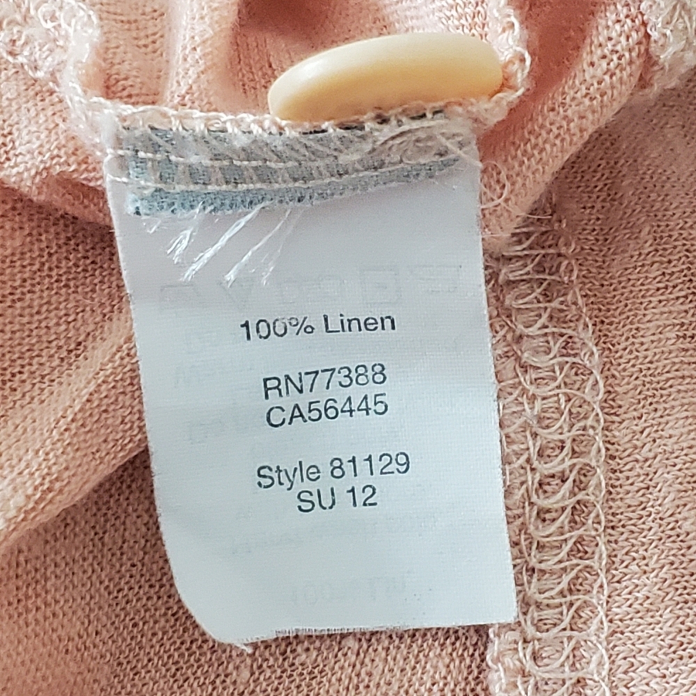 J. Crew 100% Linen Blush Pink Long Boyfriend Cardigan Sweater XS Preppy - Picture 9 of 14